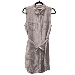 Adrienne Vittadini light blue linen dress with belt size 12